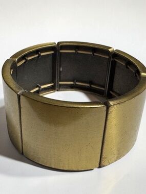 Antique Gold Tone Stretch Statement Cuff Bracelet